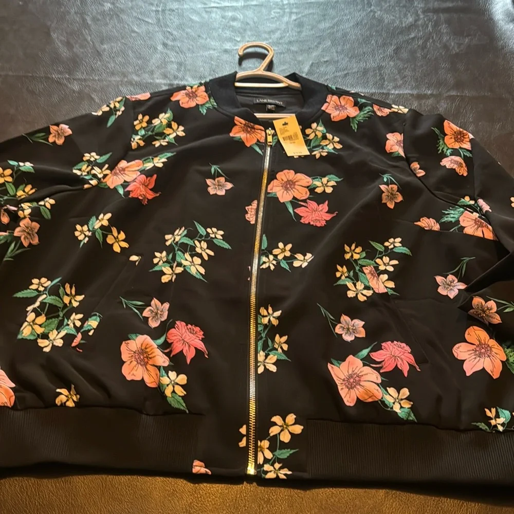 NWT Lane Bryant Black Floral Jacket Size 18/20 - Picture 1 of 9
